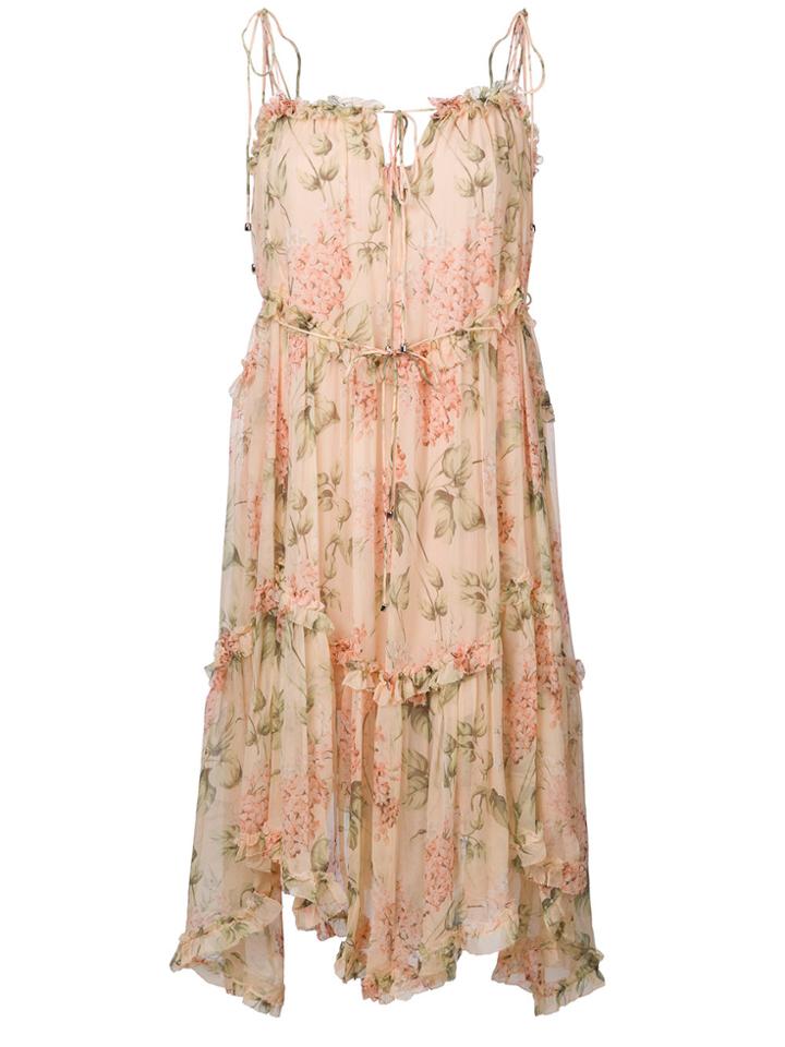 Zimmermann Asymmetric Floral Print Dress - Multicolour