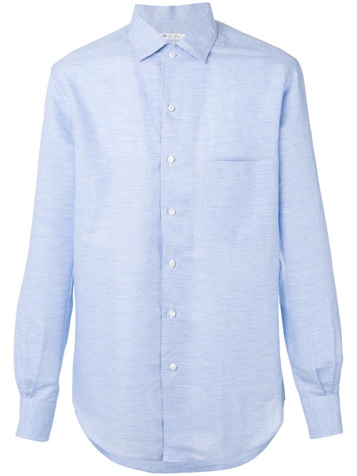 Loro Piana - Woven Shirt - Men - Cotton/linen/flax - M, Blue, Cotton/linen/flax