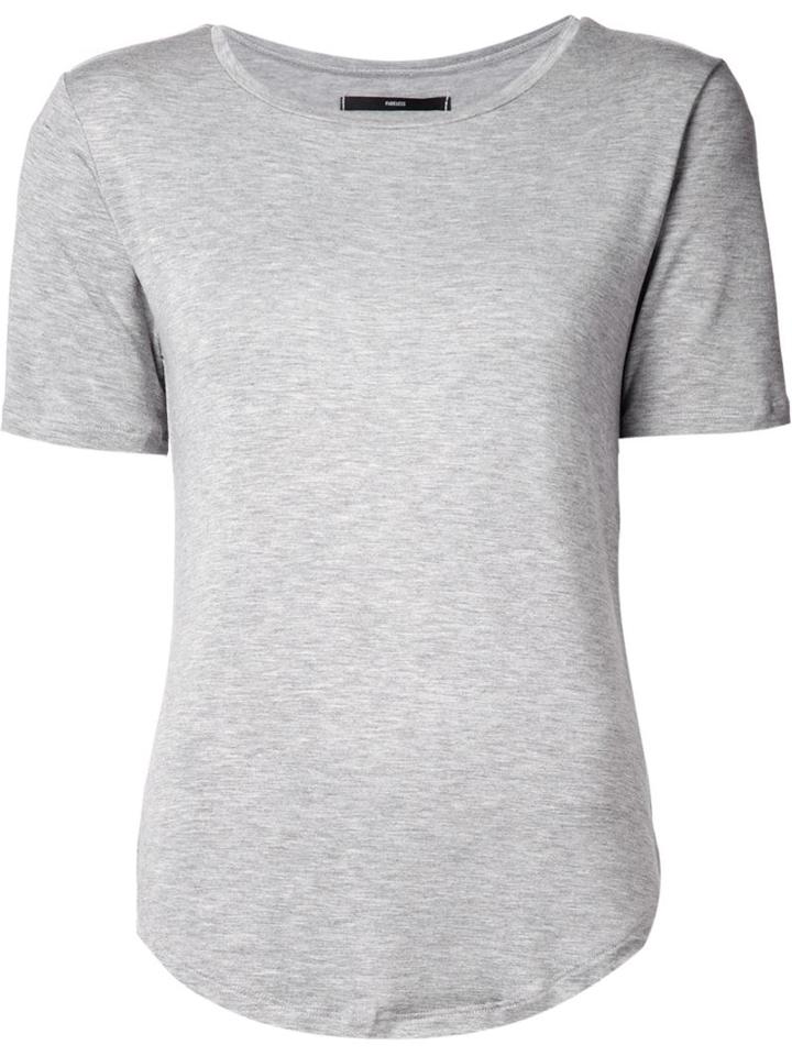 Fadeless Round Neck T-shirt, Women's, Size: Small, Grey, Spandex/elastane/rayon