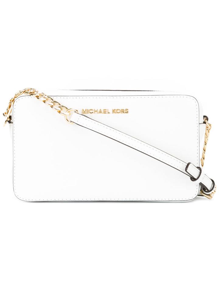 Michael Michael Kors Logo Plaque Handbag, Women's, White, Artificial Leather