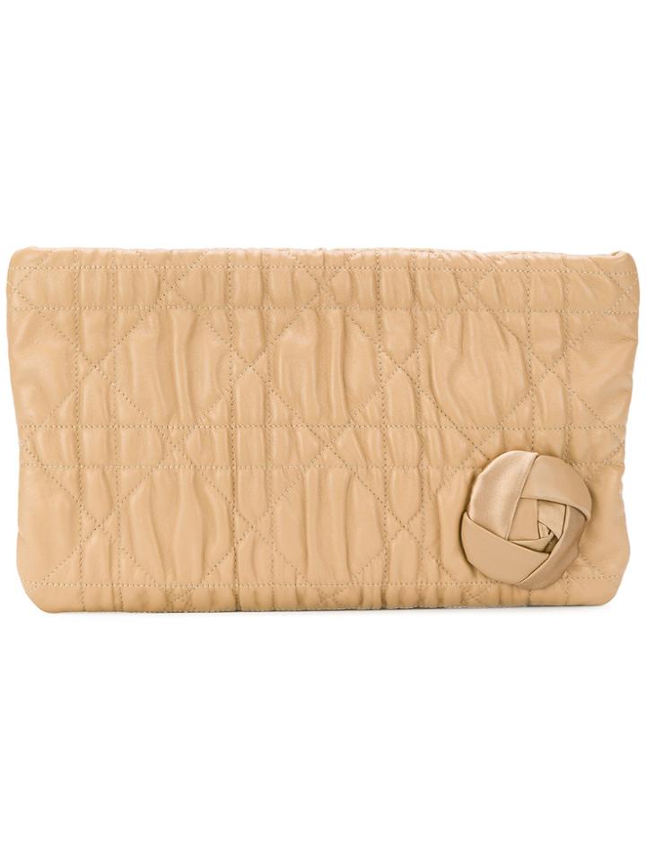 Christian Dior Vintage Rose Appliquée Clutch - Nude & Neutrals