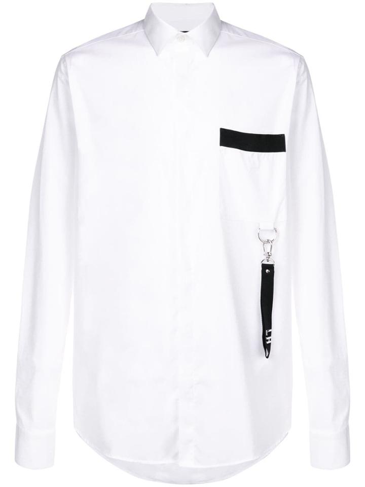 Les Hommes Buckle Detail Slim Shirt - White