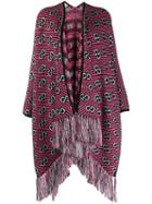 Gucci Gg Stripe Jacquard Poncho - Pink