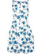 Oscar De La Renta Flared Floral Print Dress - White