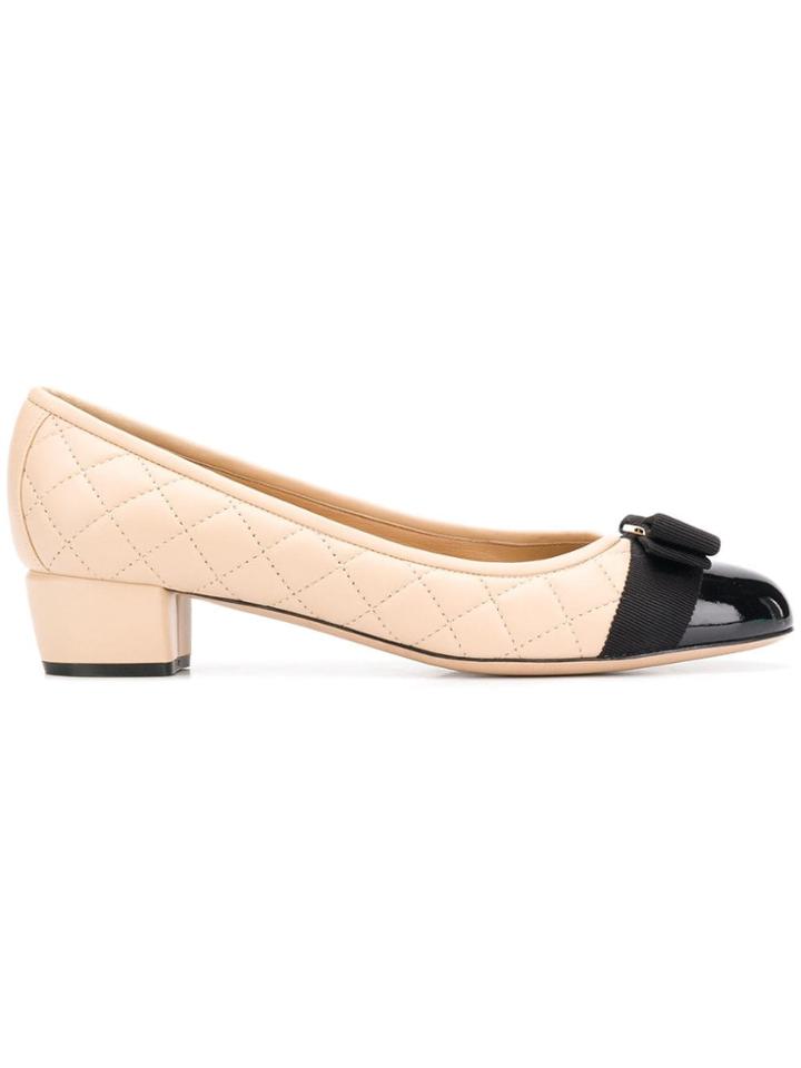 Salvatore Ferragamo Vara Bow Ballerina Shoes - Neutrals