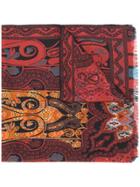 Etro Wide Printed Scarf - Red