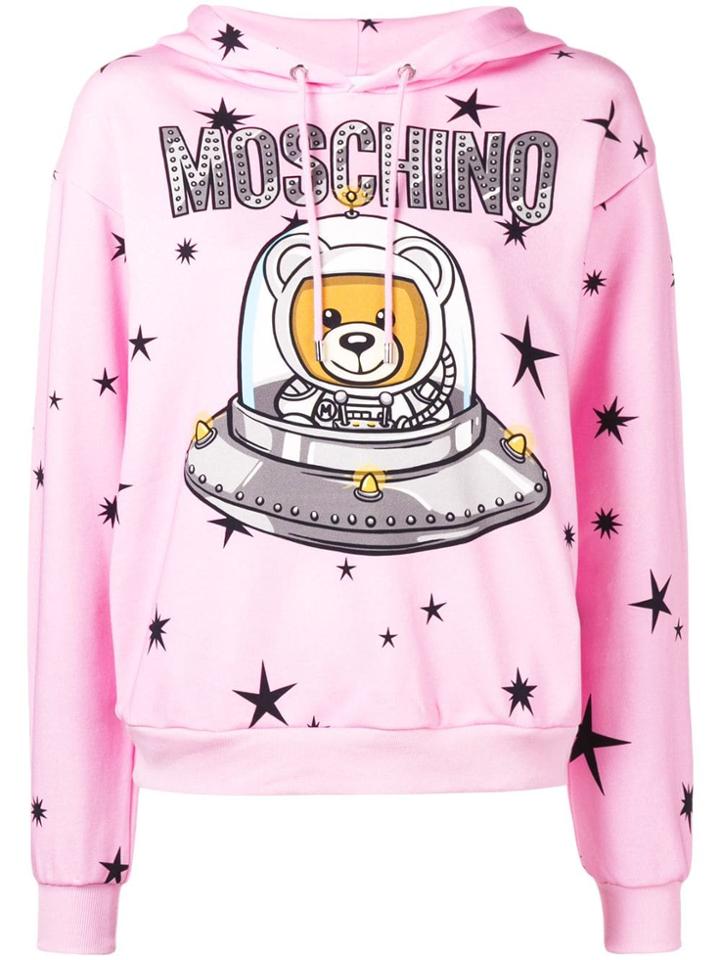 Moschino Teddy Logo Hoodie - Pink & Purple