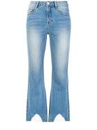 Sjyp Distressed Hem Cropped Jeans - Blue