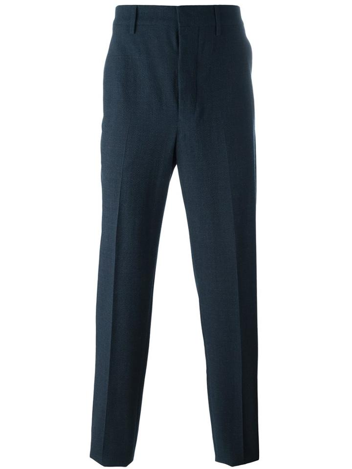 Lemaire Slim Fit Suit Trousers, Men's, Size: 48, Blue, Spandex/elastane/wool