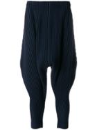 Homme Plissé Issey Miyake Dropped Crotch Tapered Trousers - Blue