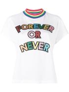 Mira Mikati Forever Or Never Glitter Embellished T-shirt - White