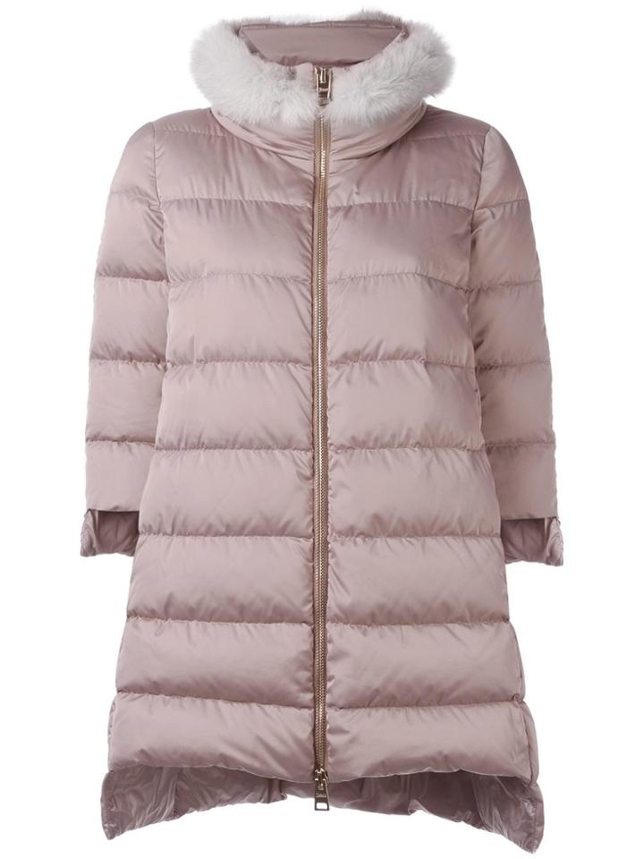 Herno Three-quarters Sleeves Padded Coat - Pink & Purple