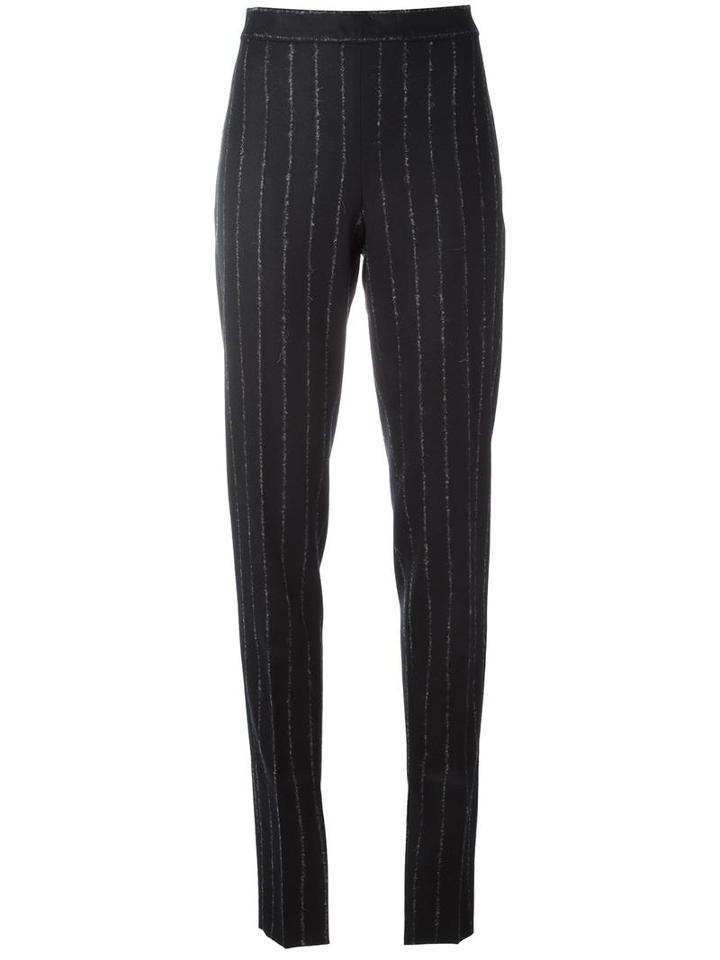 Cédric Charlier Striped Trousers, Women's, Size: 40, Blue, Virgin Wool/other Fibers