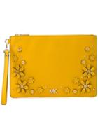 Michael Michael Kors Floral Embellished Pouch - Yellow & Orange