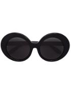 Linda Farrow Oversized Round Frame Sunglasses, Adult Unisex, Black, Acetate