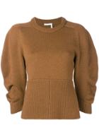 Chloé Ribbed Detail Sweater - Brown