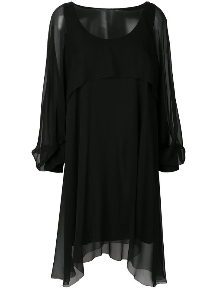 Alberta Ferretti Sheer Layer Dress - Black