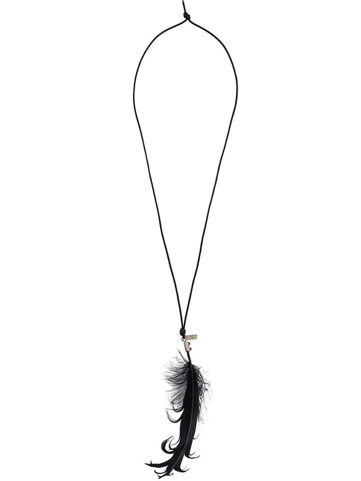 Ann Demeulemeester Goose Feather Necklace - Black