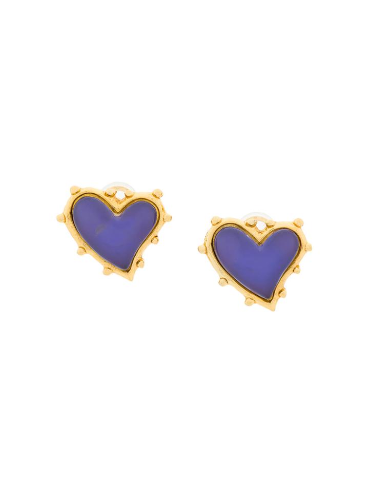 Christian Lacroix Vintage Heart Earrings - Metallic
