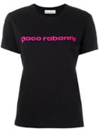 Paco Rabanne Logo Print T-shirt, Women's, Size: Large, Black, Cotton