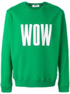 Msgm Wow Print Sweatshirt - Green