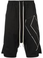 Rick Owens Printed Drop-crotch Shorts - Black