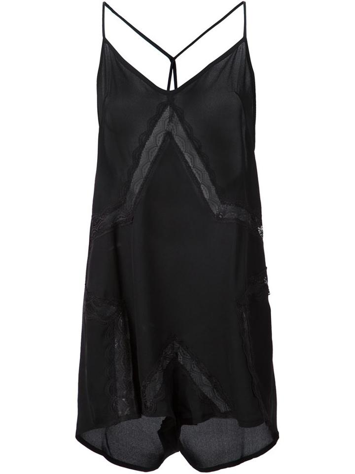 Fleur Du Mal Star Romper, Women's, Size: M, Black, Silk
