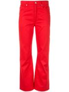 Sonia Rykiel Cropped Bootcut Trousers - Red