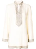 Tory Burch Embellished Tory Tunic - Nude & Neutrals