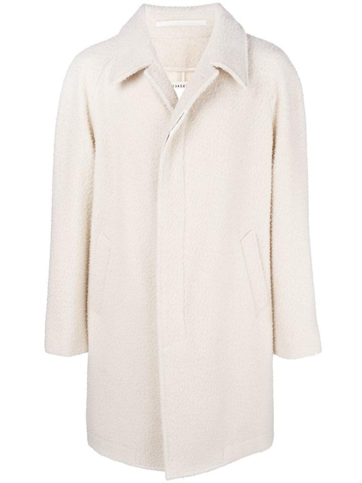 Maison Margiela Teddy Single Breasted Coat - White
