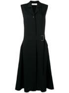 Victoria Beckham Sleeveless Belted Midi Dress - Black