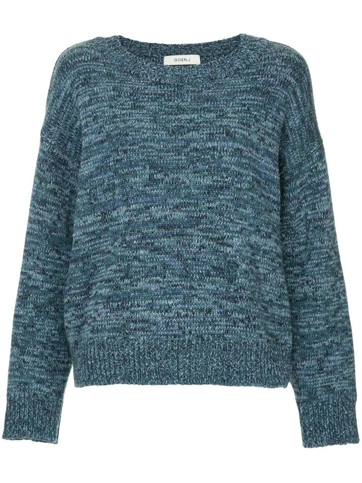 Goen.j Chunky Round Neck Sweater - Blue