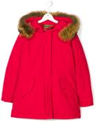 Freedomday Junior Teen Racoon Fur Coat - Red