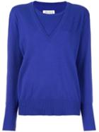 Maison Margiela Layered Pullover Sweater, Women's, Size: Medium, Blue, Cashmere