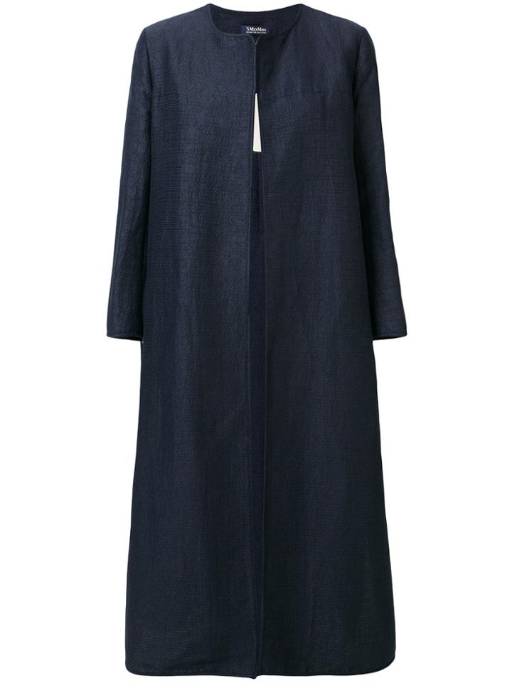 's Max Mara Open Front Coat - Blue