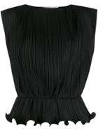Givenchy Sleeveless Ruffled Hem Blouse - Black