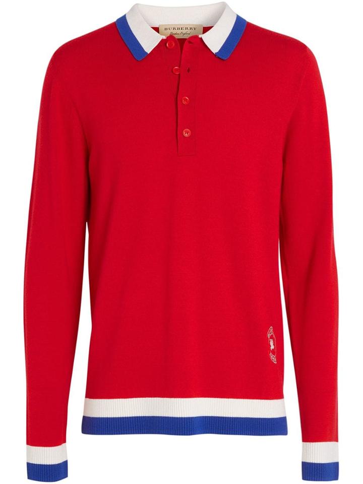 Burberry Knitted Polo Shirt - Red