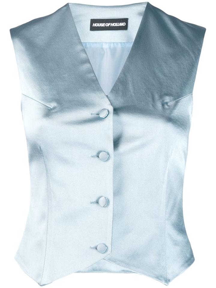 House Of Holland Classic Fitted Waistcoat - Blue