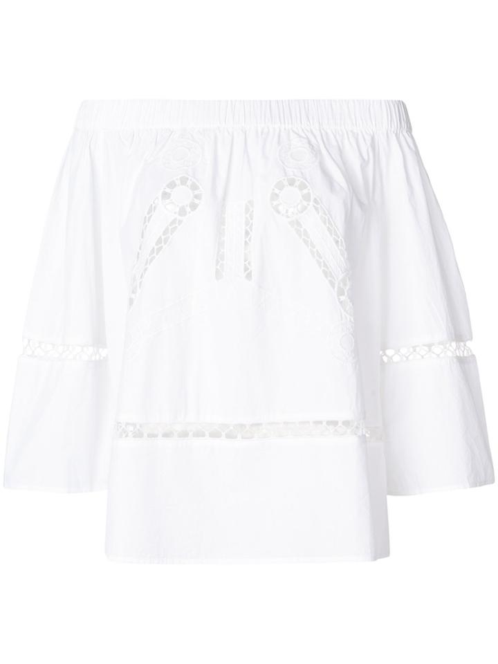 Semicouture Bardot Shoulder Blouse - White