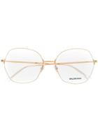 Balenciaga Eyewear Oversized Geometric Glasses - Gold