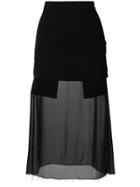 Each X Other Sheer Panel Fitted Skirt - Black