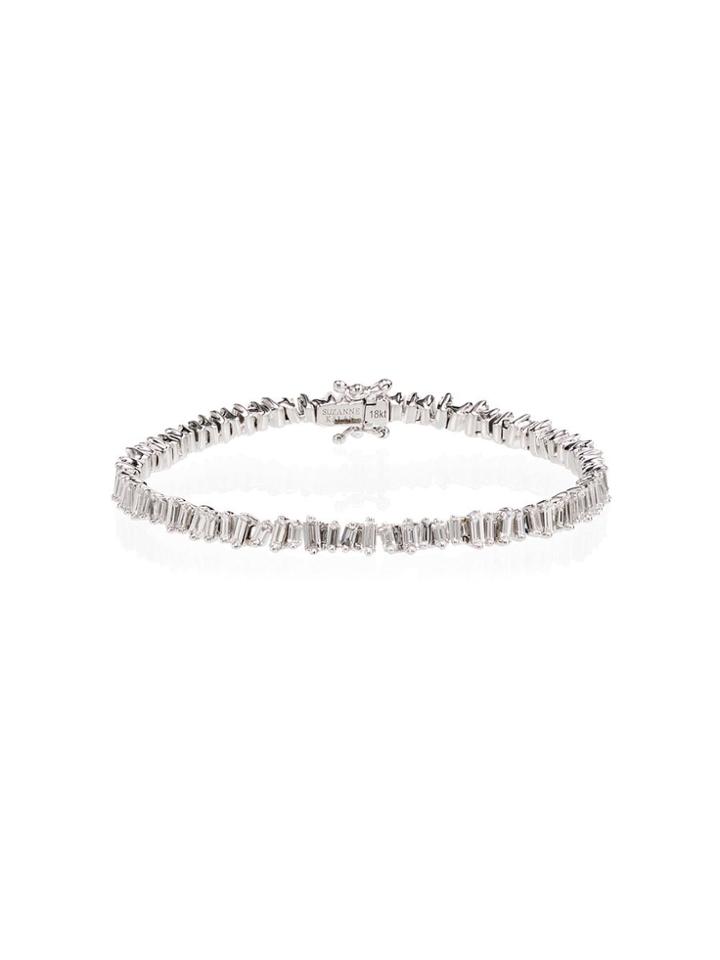Suzanne Kalan 18k White Gold Diamond Fireworks Tennis Bracelet -