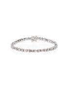 Suzanne Kalan 18k White Gold Diamond Fireworks Tennis Bracelet -