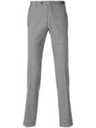 Pt01 Straight Leg Check Trousers - Grey