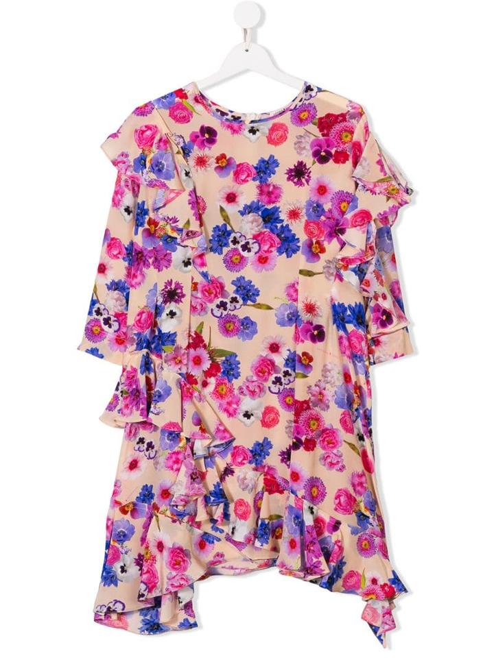Duo Teen Floral Ruffled Dress - Neutrals