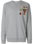 Valentino Badge Embroidered Sweatshirt - Grey