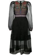 Miahatami Embroidered Organza Dress - Black