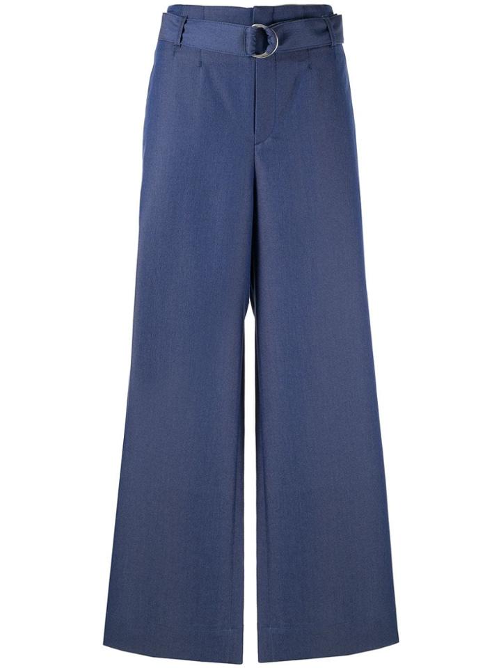 Ballsey Wide-leg Flared Trousers - Blue