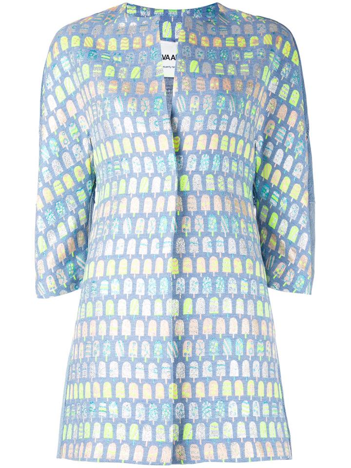 Ava Adore - Ice (white) Lolly Print Coat - Women - Cotton/acrylic/polyamide/polymethyl Methacrylate - 40, Cotton/acrylic/polyamide/polymethyl Methacrylate