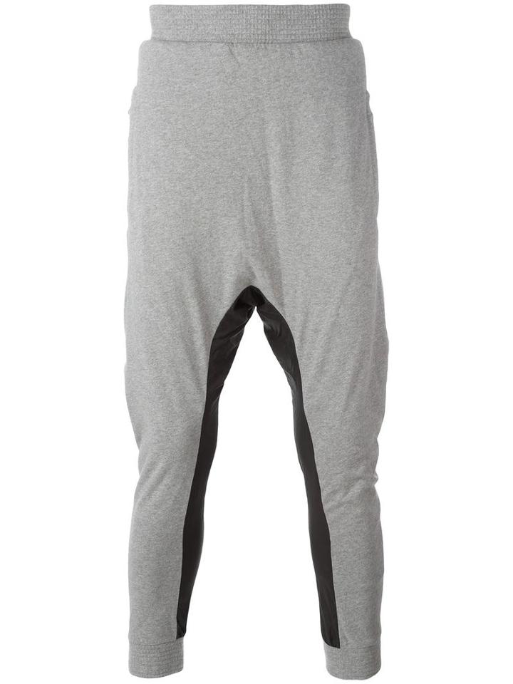 11 By Boris Bidjan Saberi Drop Crotch Track Pants, Men's, Size: Small, Grey, Cotton/polyamide